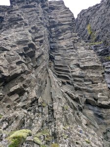 A Rosette Columnar Jointing Pattern In A Dyke (Iceland), Fieldwork For PROVOKE Project