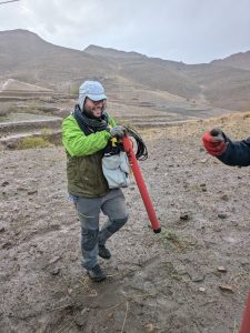 César Castro Pulling Out A Magnetotelluric Station In The Tazoult Salt Wall Area
